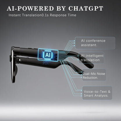 4K Smart Glasses with AI, Translation & Bluetooth Audio