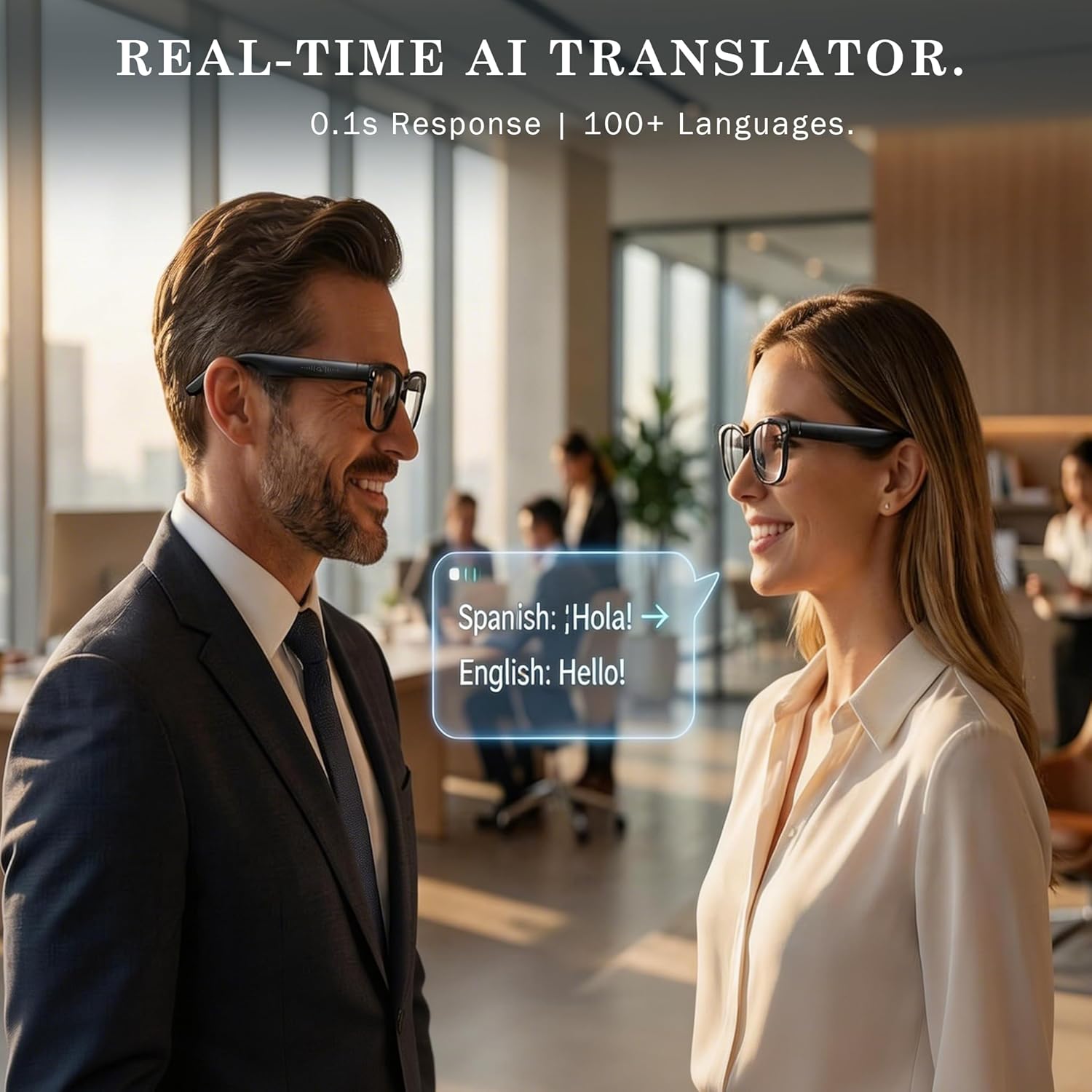 4K Smart Glasses with AI, Translation & Bluetooth Audio
