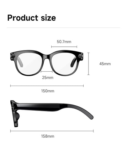 4K Smart Glasses with AI, Translation & Bluetooth Audio
