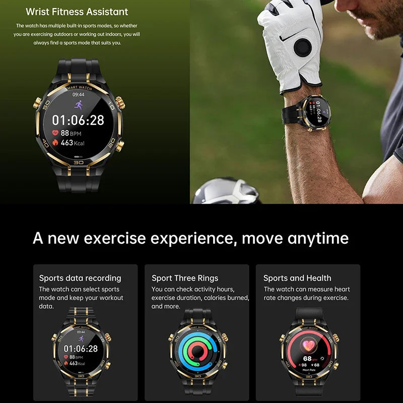 Men’s AMOLED Smartwatch Bluetooth Call With Flashlight