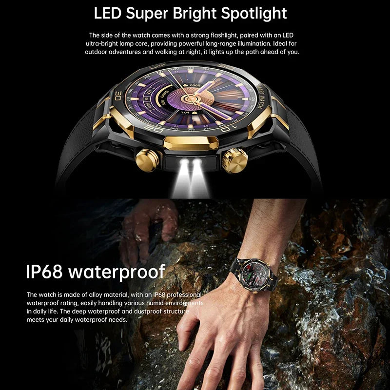 Men’s AMOLED Smartwatch Bluetooth Call With Flashlight