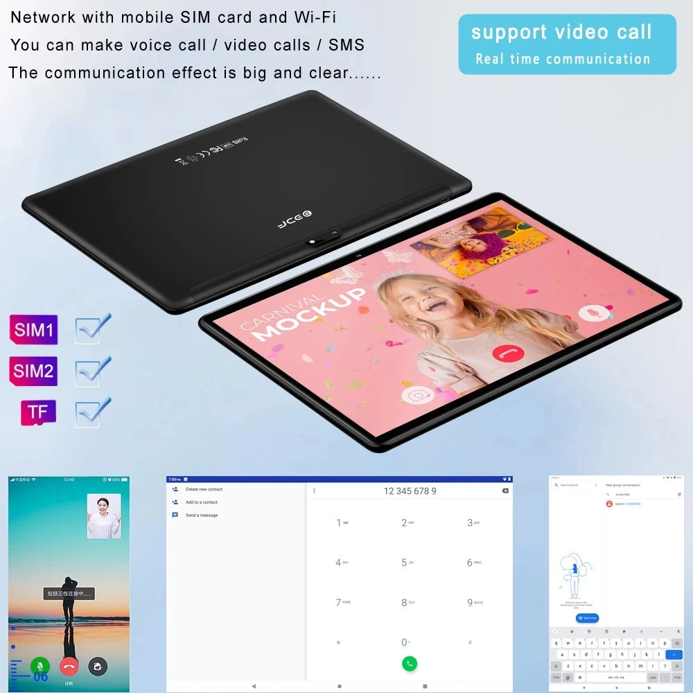 10.1" Android Tablet PC 6GB+128GB 4G LTE Octa-Core