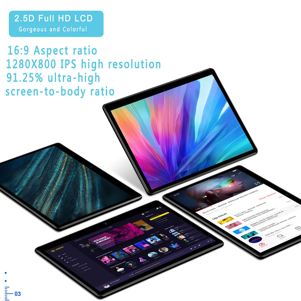 10.1" Android Tablet PC 6GB+128GB 4G LTE Octa-Core
