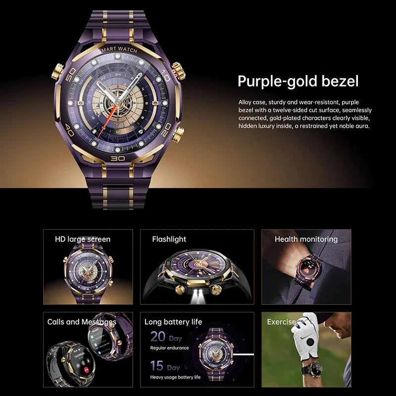Men’s AMOLED Smartwatch Bluetooth Call With Flashlight